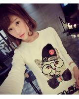 WT5582 Cute Long Top White