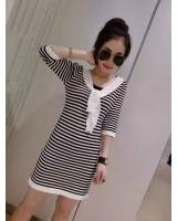 WD6400 Fashion Stripe Dress Black