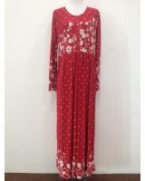 WH1140 Pretty Floral Jubah Red