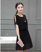 WD7090 Charming Chiffon Dress Black