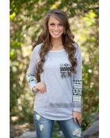 WT7331 Casual Fashion Top Grey