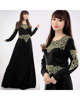 JW5005 Quality Jubah Dress Black