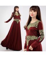 JW5005 Quality Jubah Dress Maroon