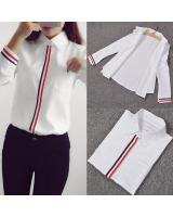 JW5013 Elegant Stripe Top White