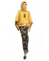 JW5016 Batwing Kaftan with songket skirt Yellow