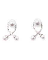 RD90021 Women Pearl Earring Silver