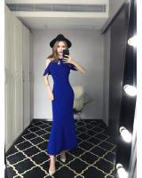 GW2215 Unique Maxi Dress Blue