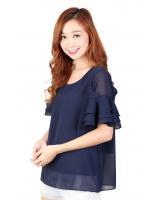 QA-326 Ladies Essential Short Sleeves Top Blue