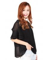 QA-326 Ladies Essential Short Sleeves Top Black