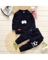 SWK91013 Fashion Top and Pant Set Dark Blue