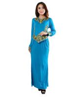 JW5024 Baju Kurung With Embroidery Blue