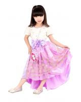 QA-373 Elegant Princess Dress With Sling Bag Lilac