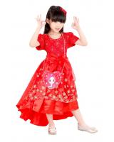 QA-373 Elegant Princess Dress With Sling Bag Red