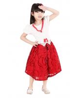 QA-375 Lovely Floral Dress Red