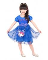 QA-382 Adorable Dress With Sling Bag Blue