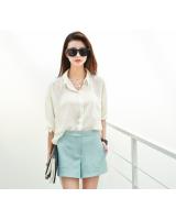 JW5027 Chiffon Fishtail Blouse White