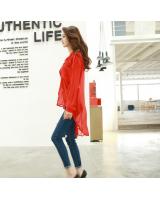 JW5027 Chiffon Fishtail Blouse Red