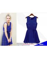 WD21349 Europe Trendy Dress Blue