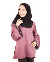 QA-396 Fluted Sleeves Women Blouse Dust Purple