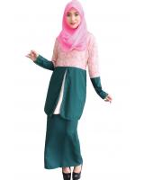 MH044 Pretty Baju Kurung Navy Green