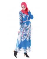 MH095 Floral Jubah Blue