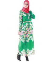 MH095 Floral Jubah Green