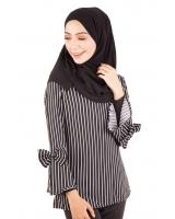 QA-401 Muslimah Striped Blouse Black