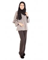 QA-401 Muslimah Striped Blouse Grey