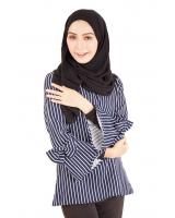 QA-401 Muslimah Striped Blouse Navy Blue