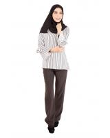 QA-401 Muslimah Striped Blouse White