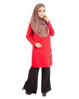 QA-402 Embroidery Muslimah Top Red