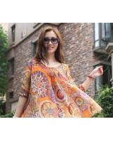 WT21448 Stylish Chiffon Top Orange