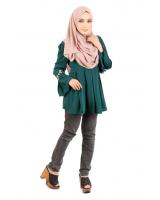 QA-424 Women Muslimah Flare Top Green