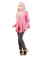 QA-424 Women Muslimah Flare Top Pink