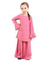 QA-426 Kids Modern Baju Kurung Pink