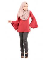 QA-431 Women Flared Blouse Coral