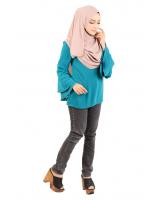 QA-431 Women Flared Blouse Turquoise