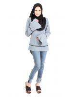 QA-432 Women Muslimah Blouse Grey