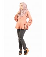 QA-442 Elegant Peplum Top Beige