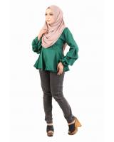 QA-442 Elegant Peplum Top Green