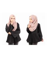 QA-443 Women Peplum Blouse Black