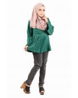 QA-443 Women Peplum Blouse Green