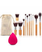 BL5016 2 in 1 Bamboo Makeup Brush Set As Picture