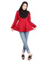 QA-445 Layered Blouse Collection Red