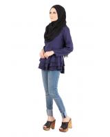 QA-445 Layered Blouse Collection Navy Blue