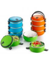 KS6102 Round 3-Layer Lunch Box Orange