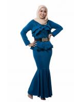 JW5052 Pretty Peplum Dress Blue