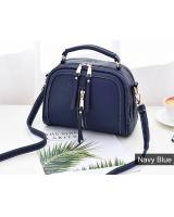 QA-497 Women's Zippers Handbag Navy Blue