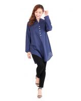 QA-513 Women's Casual Blouse Navy Blue