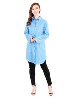 QA-514 Women's Striped Blouse Sky Blue